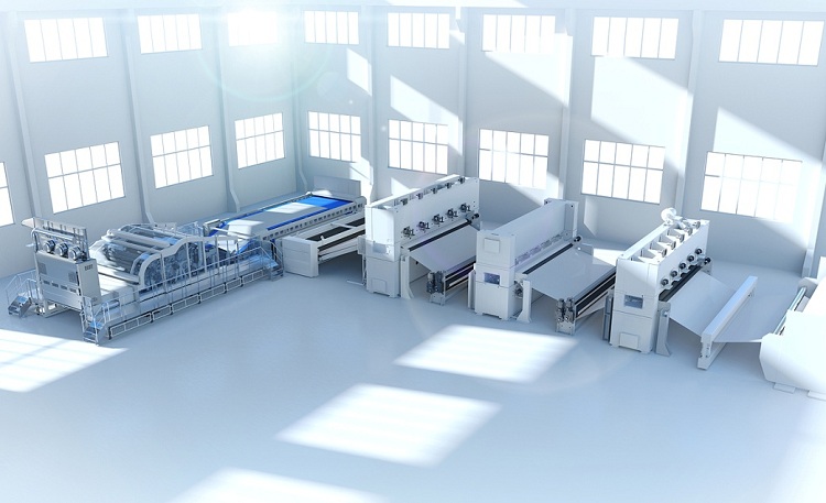 Andritz’s high-capacity neXline needlepunch eXcelle line for production of nonwoven technical felts.