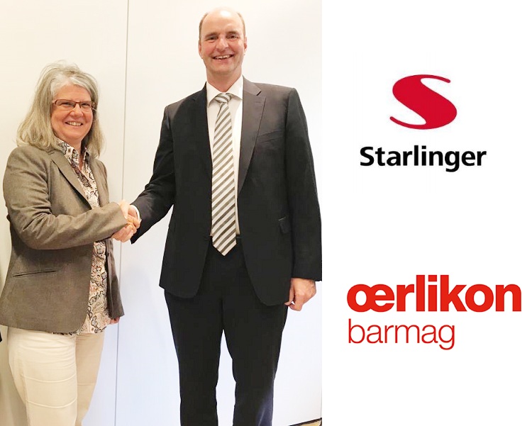 Angelika Huemer, managing partner of Starlinger & Co.and Georg Stausberg, CEO of the Oerlikon manmade fibres segment.