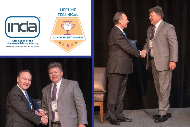 Nonwovens association INDA recognised Bryan Haynes, senior technical director in global nonwovens, Kimberly-Clark Corporation with its 2017 Lifetime Technical Achievement Award.