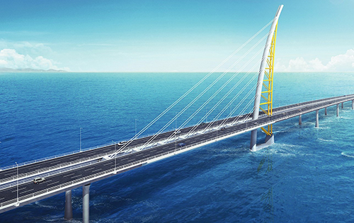 Visualisation of the finished 36km long Sheikh Jaber Al-Ahmad Al-Sabah bridge