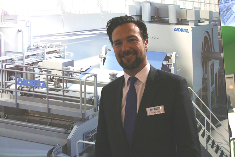 Sustainable Nonwovens met Tobias Schäfer, vice president of sales at Andritz Nonwoven at Techtextil Frankfurt 2017.