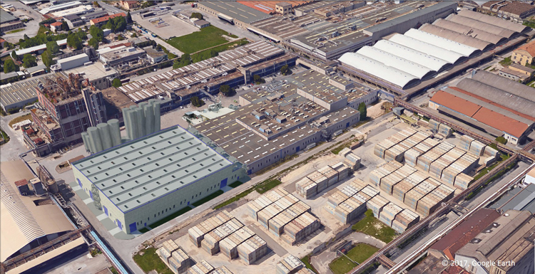 Beaulieu Fibres International’s new building construction for future extension of production capacity in Terni, Italy. 